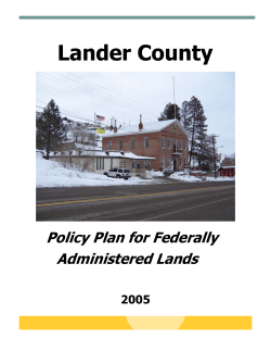 Lander County Policy Plan for Federally Administered Lands 2005