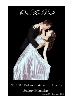 bÇ g{x UtÄÄ The UCT Ballroom &amp; Latin Dancing Society Magazine