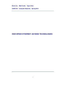 HIGH SPEED ETHERNET: 40/100GE TECHNOLOGIES