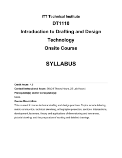 SYLLABUS DT1110 Introduction to Drafting and Design Technology