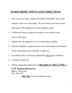 SCHOLARSHIP APPLICATION DIRECTIONS: