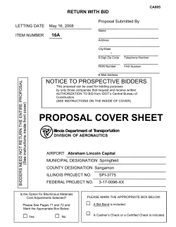 NOTICE TO PROSPECTIVE BIDDERS RETURN WITH BID 16A