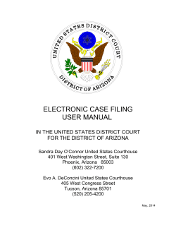 ELECTRONIC CASE FILING USER MANUAL IN THE UNITED STATES DISTRICT COURT