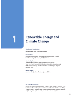 1 Renewable Energy and Climate Change Coordinating Lead Authors: