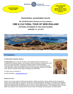 CME &amp; CULTURAL TOUR OF NEW ZEALAND