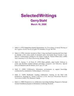 Selected Writings Gerry Stahl