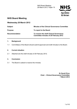 NHS Board Meeting  Wednesday 28 March 2012