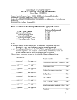 EDRS 8200/Curriculum and Instruction Department Secondary and Middle Grades Education