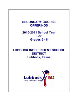SECONDARY COURSE OFFERINGS  2010-2011 School Year