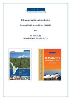 This documentation includes the  Taranaki DHB Annual Plan 2014/15 and