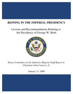 REINING IN THE IMPERIAL PRESIDENCY Lessons and Recommendations Relating to