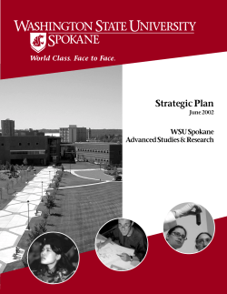 Strategic Plan WSU Spokane Advanced Studies &amp; Research June 2002