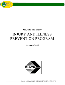 INJURY AND ILLNESS PREVENTION PROGRAM McGuire and Hester January 2009