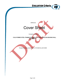 Cover Sheet  IAPMO ES Evaluation Criteria of