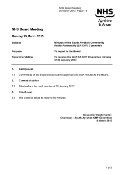 NHS Board Meeting  Monday 25 March 2013