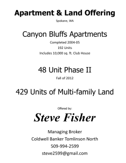 Steve Fisher Apartment &amp; Land Offering Canyon Bluffs Apartments 48 Unit Phase II