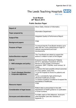 Agenda Item 8.1(ii) Trust Board 28 March 2013