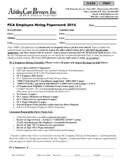 PCA Employee Hiring Paperwork 2014  CLEAR Date: