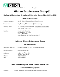 Gluten Intolerance Group® www.dfwceliac.org