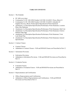 Section 1 - The Schedule SF 1449 cover sheet ,