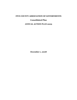 FIVE COUNTY ASSOCIATION OF GOVERNMENTS Consolidated Plan ANNUAL ACTION PLAN 2009