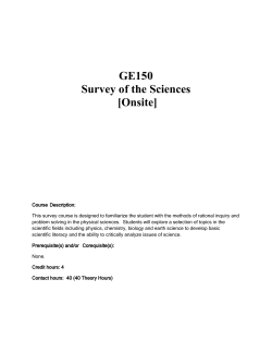 GE150 Survey of the Sciences [Onsite]