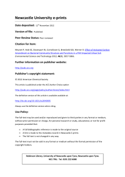 Newcastle University e-prints Date deposited: Version of file: Peer Review Status: