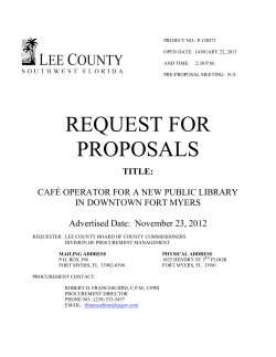 REQUEST FOR PROPOSALS TITLE: