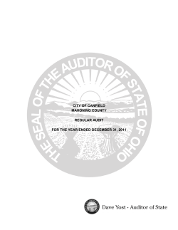 CITY OF CANFIELD MAHONING COUNTY REGULAR AUDIT