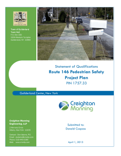 Route 146 Pedestrian Safety Project Plan  Statement of Qualifications