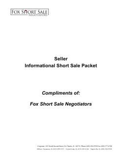 Compliments of: Fox Short Sale Negotiators Seller