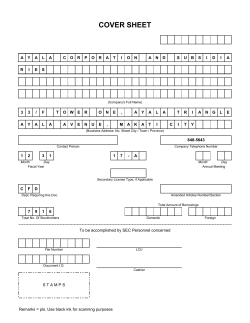 COVER SHEET A Y L
