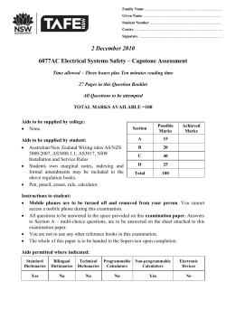 2 December 2010 6077AC Electrical Systems Safety – Capstone Assessment