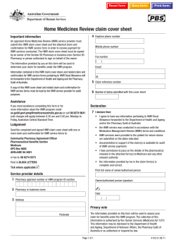Home Medicines Review claim cover sheet 4 Important information Reset form