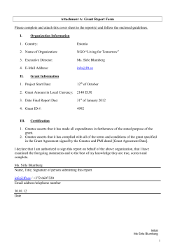 Attachment A: Grant Report Form I. Organization Information