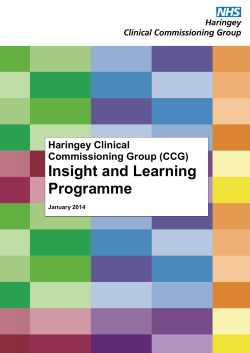 Insight and Learning Programme  Haringey Clinical