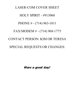 LASER-COM COVER SHEET  HOLY SPIRIT - #913060 PHONE # - (714) 963-1811