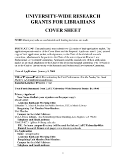UNIVERSITY-WIDE RESEARCH GRANTS FOR LIBRARIANS COVER SHEET