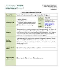 Council Agenda Item Cover Sheet  Report Title: