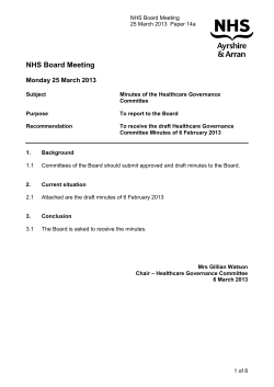 NHS Board Meeting  Monday 25 March 2013