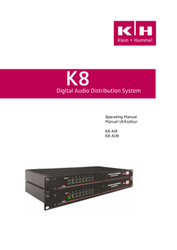 K8 Digital Audio Distribution System  Operating Manual