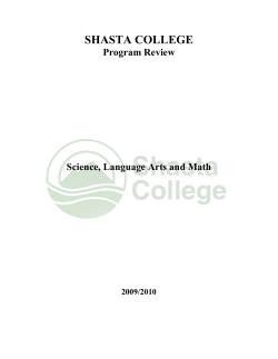 SHASTA COLLEGE Program Review  Science, Language Arts and Math