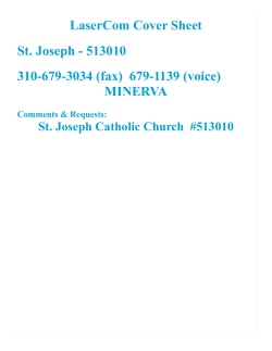 LaserCom Cover Sheet St. Joseph - 513010 310-679-3034 (fax)  679-1139 (voice)