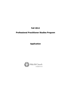 Fall 2012 Professional Practitioner Studies Program Application