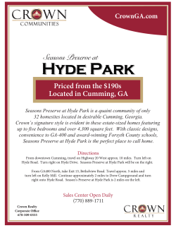 Hyde Park Seasons Preserve at Priced from the $190s Located in Cumming, GA