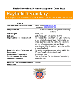 Hayfield Secondary AP Summer Assignment Cover Sheet Course