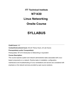 SYLLABUS NT1430 Linux Networking Onsite Course