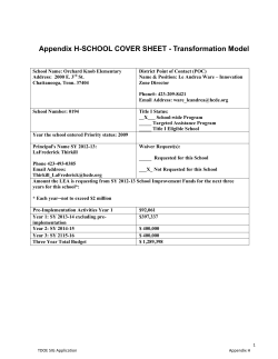 Appendix H-SCHOOL COVER SHEET - Transformation Model