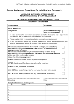 Sample Assignment Cover Sheet for Individual and Groupwork
