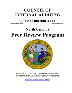 Peer Review Program COUNCIL OF INTERNAL AUDITING